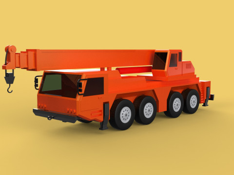 MINIATURE SCALE 1-130 ALL-TERRAIN TELESCOPIC MOBILE CRANE TRUCK Model 3D