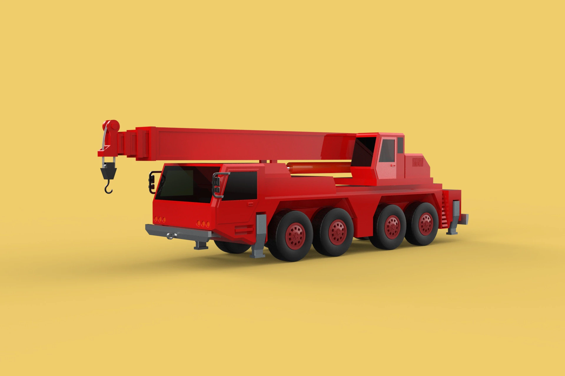ALL-TERRAIN TELESCOPIC MOBILE CRANE CRAWLER LIFTING JIB TRUCK 3D Model .c4d .max .obj .3ds .fbx .stl .blend 