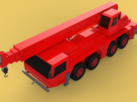 ALL-TERRAIN TELESCOPIC MOBILE CRANE CRAWLER LIFTING JIB TRUCK 3D Model