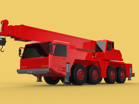 ALL-TERRAIN TELESCOPIC MOBILE CRANE CRAWLER LIFTING JIB TRUCK 3D Model