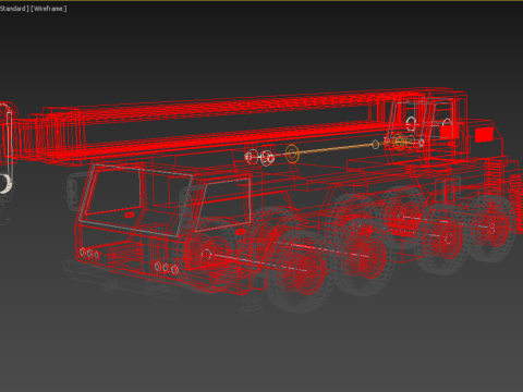 ALL-TERRAIN TELESCOPIC MOBILE CRANE CRAWLER LIFTING JIB TRUCK 3D Model