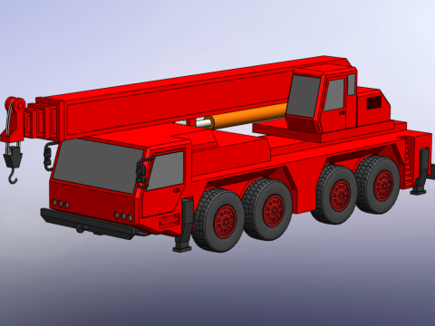 ALL-TERRAIN TELESCOPIC MOBILE CRANE CRAWLER LIFTING JIB TRUCK 3D Model