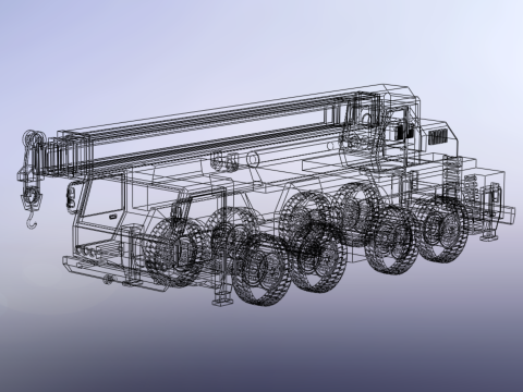 ALL-TERRAIN TELESCOPIC MOBILE CRANE CRAWLER LIFTING JIB TRUCK 3D Model