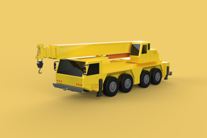 TELESCOPIC MOBILE CRANE CRAWLER LIFTING TRUCK GIRDER OVERHEAD 3D Model .c4d .max .obj .3ds .fbx .stl .blend