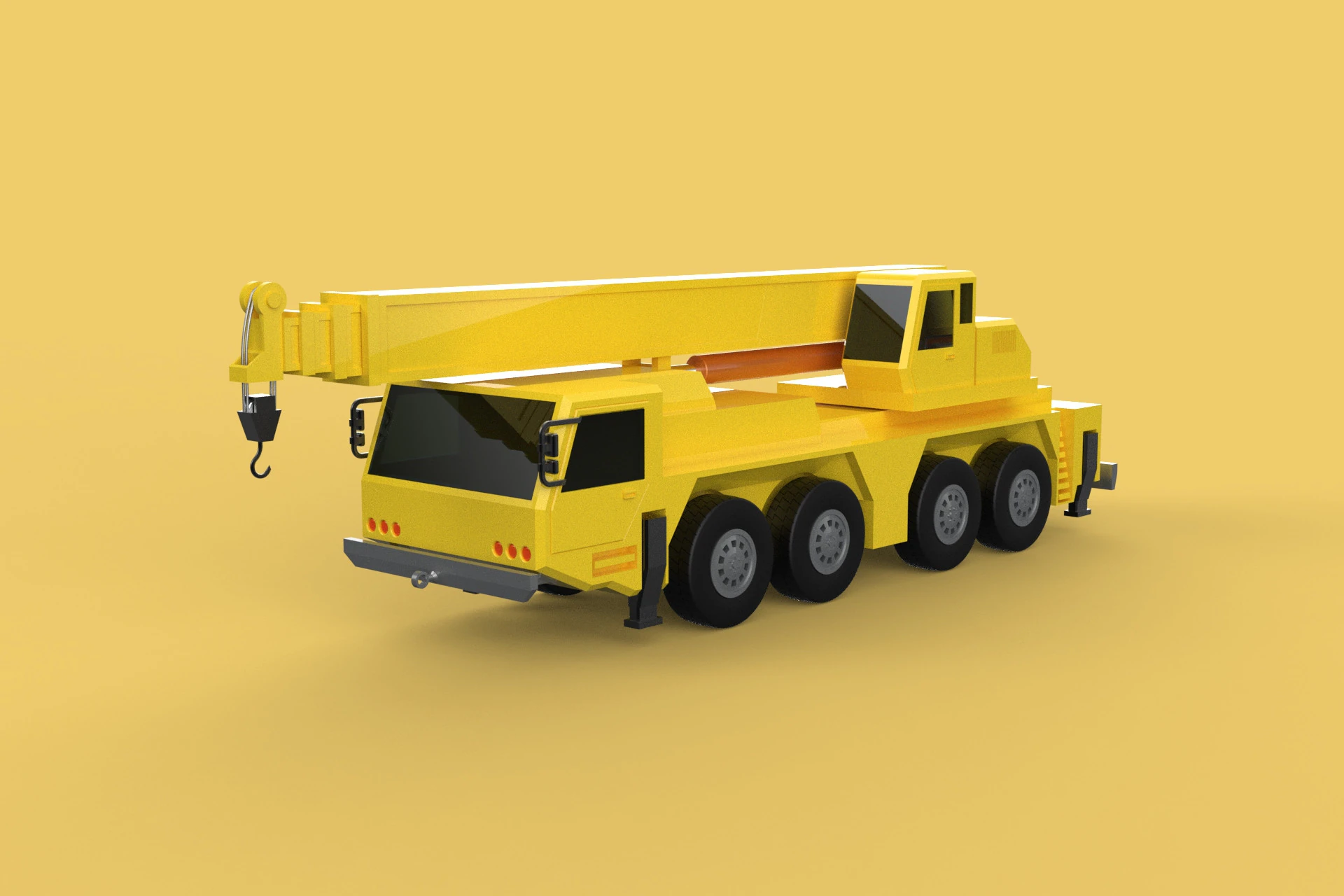 TELESCOPIC MOBILE CRANE CRAWLER LIFTING TRUCK GIRDER OVERHEAD 3D Model .c4d .max .obj .3ds .fbx .stl .blend