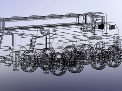 TELESCOPIC MOBILE CRANE CRAWLER LIFTING TRUCK GIRDER OVERHEAD 3D Model
