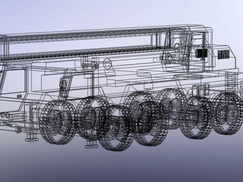 TELESCOPIC MOBILE CRANE CRAWLER LIFTING TRUCK GIRDER OVERHEAD 3D Model