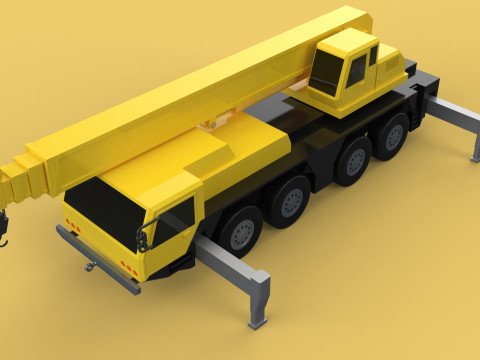 MOUNTED TELESCOPIC MOBILE CRANE CRAWLER LIFTING TRUCK GANTRY CAR Model 3D