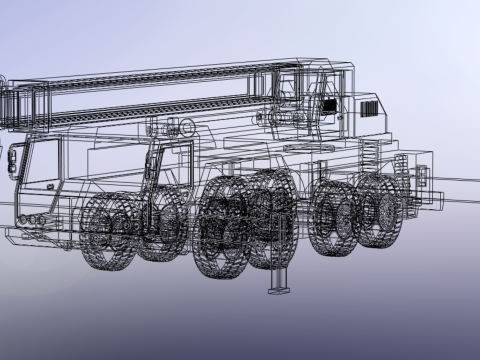 MOUNTED TELESCOPIC MOBILE CRANE CRAWLER LIFTING TRUCK GANTRY CAR Model 3D