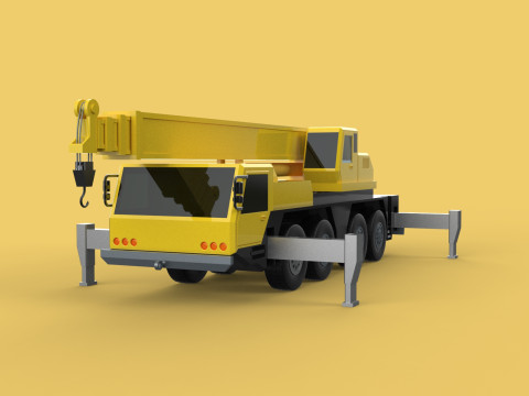 MOUNTED TELESCOPIC MOBILE CRANE CRAWLER LIFTING TRUCK GANTRY CAR 3D-Modell