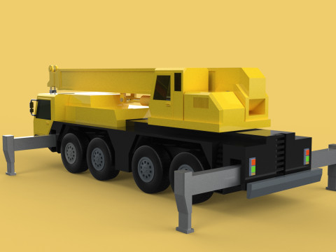 MOUNTED TELESCOPIC MOBILE CRANE CRAWLER LIFTING TRUCK GANTRY CAR Model 3D