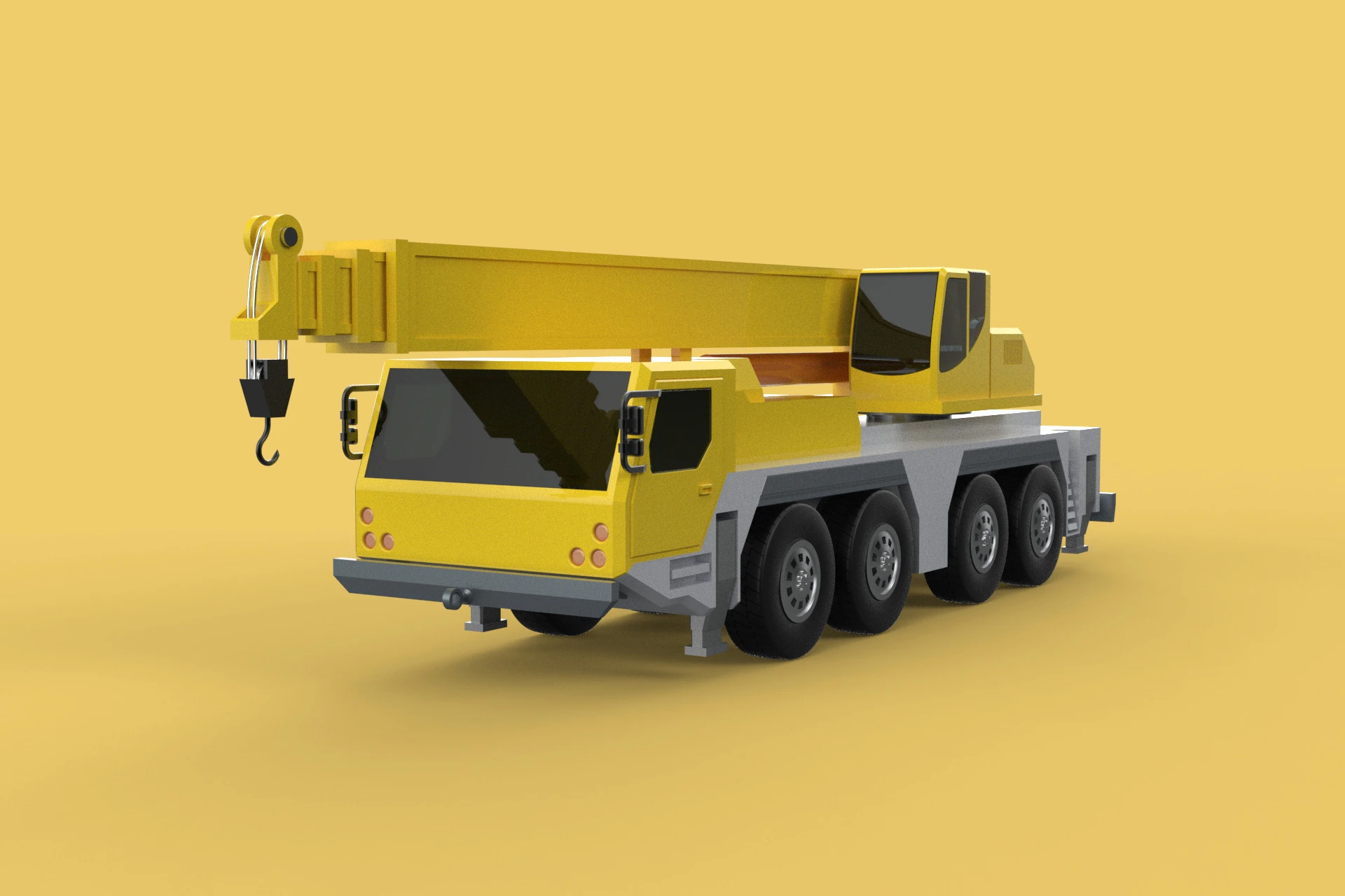 LIEBHERR LTM1070 LTM 1070 TELESCOPIC MOBILE CRANE CRAWLER TRUCK 3D Model .c4d .max .obj .3ds .fbx .stl .blend 