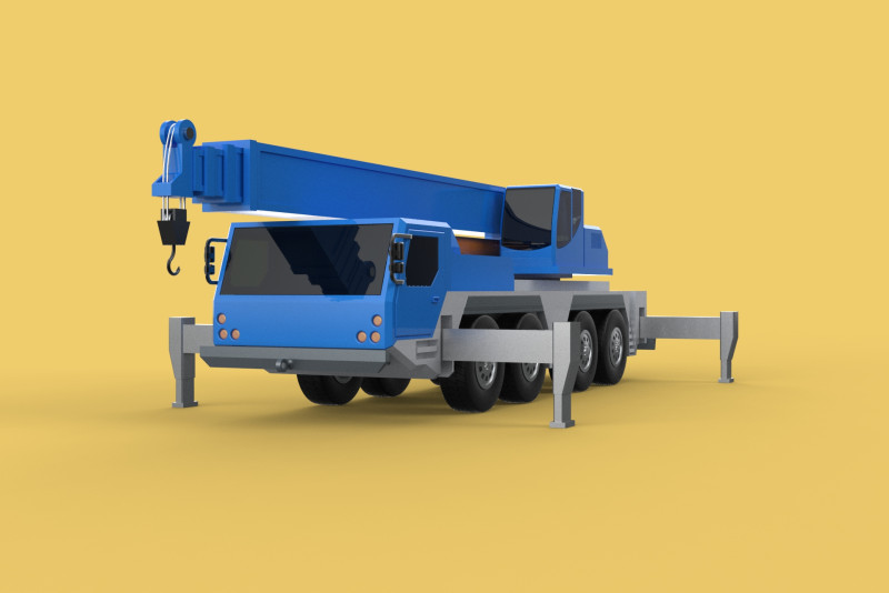 MOBILE CRANE TELESCOPIC ALL-TERRAIN CRAWLER LIFTING JIB TRUCK Modelo 3D .c4d .max .obj .3ds .fbx .stl .blend