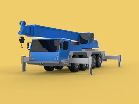 МОБИЛЬНЫЙ КРАН ТЕЛЕСКОПИЧЕСКИЙ ВЕЗДЕХОДНЫЙ ГУСЕНИЧНЫЙ АВТОМОБИЛЬ С ПОДЪЕМНОЙ СТРЕЛОЙ 3D Модель