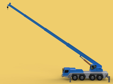 EXTENDED TELESCOPIC BOOM LONG REACH MOBILE CRANE CRAWLER TRUCK 3D Model