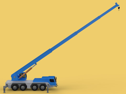 EXTENDED TELESCOPIC BOOM LONG REACH MOBILE CRANE CRAWLER TRUCK 3D Model