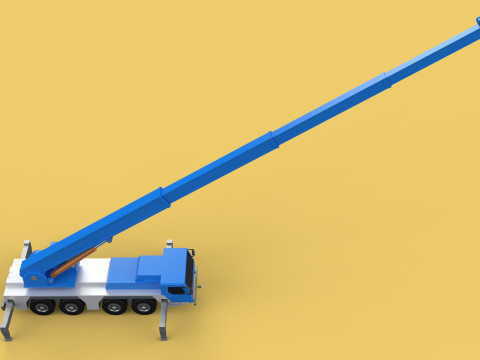 EXTENDED TELESCOPIC BOOM LONG REACH MOBILE CRANE CRAWLER TRUCK 3D Model