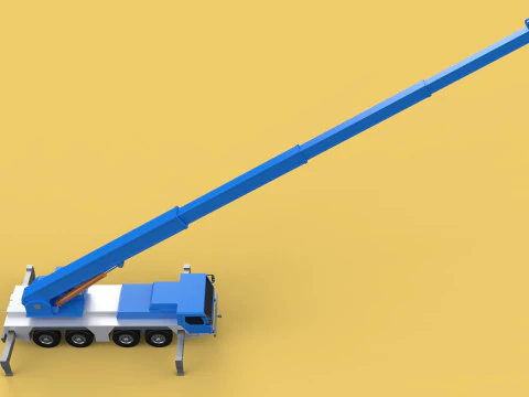 EXTENDED TELESCOPIC BOOM LONG REACH MOBILE CRANE CRAWLER TRUCK 3D Model