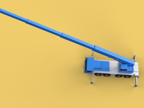 EXTENDED TELESCOPIC BOOM LONG REACH MOBILE CRANE CRAWLER TRUCK 3D Model