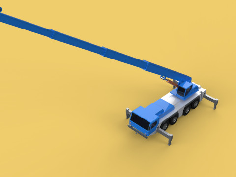 EXTENDED TELESCOPIC BOOM LONG REACH MOBILE CRANE CRAWLER TRUCK 3D Model