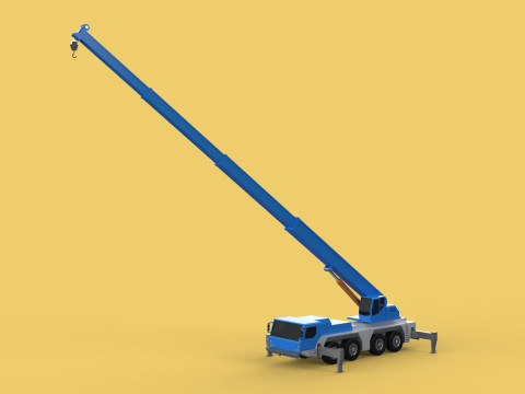 EXTENDED TELESCOPIC BOOM LONG REACH MOBILE CRANE CRAWLER TRUCK 3D Model