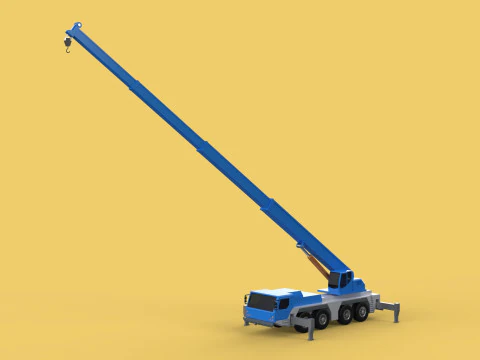 EXTENDED TELESCOPIC BOOM LONG REACH MOBILE CRANE CRAWLER TRUCK 3D Model