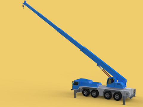 EXTENDED TELESCOPIC BOOM LONG REACH MOBILE CRANE CRAWLER TRUCK 3D Model