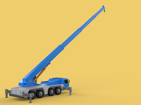 EXTENDED TELESCOPIC BOOM LONG REACH MOBILE CRANE CRAWLER TRUCK 3D Model