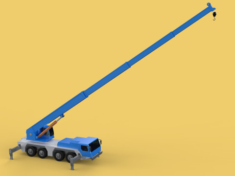 EXTENDED TELESCOPIC BOOM LONG REACH MOBILE CRANE CRAWLER TRUCK 3D Model