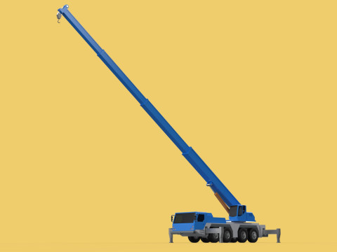 EXTENDED TELESCOPIC BOOM LONG REACH MOBILE CRANE CRAWLER TRUCK 3D Model