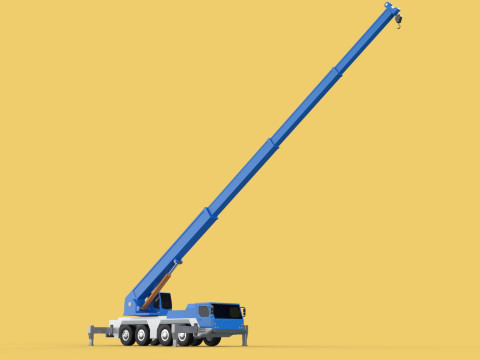 EXTENDED TELESCOPIC BOOM LONG REACH MOBILE CRANE CRAWLER TRUCK 3D Model