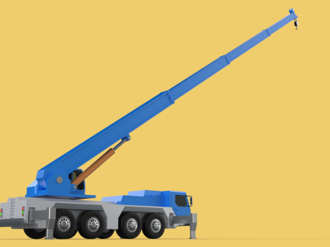 EXTENDED TELESCOPIC BOOM LONG REACH MOBILE CRANE CRAWLER TRUCK 3D Model