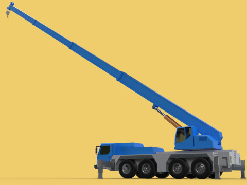 EXTENDED TELESCOPIC BOOM LONG REACH MOBILE CRANE CRAWLER TRUCK 3D Model