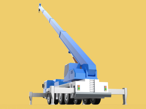 EXTENDED TELESCOPIC BOOM LONG REACH MOBILE CRANE CRAWLER TRUCK 3D Model