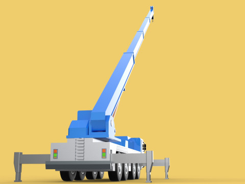 EXTENDED TELESCOPIC BOOM LONG REACH MOBILE CRANE CRAWLER TRUCK 3D Model