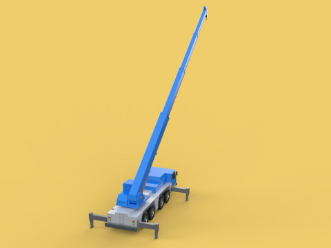 EXTENDED TELESCOPIC BOOM LONG REACH MOBILE CRANE CRAWLER TRUCK 3D Model