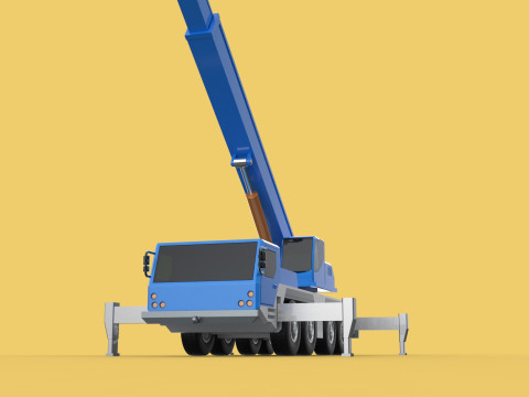 EXTENDED TELESCOPIC BOOM LONG REACH MOBILE CRANE CRAWLER TRUCK 3D Model