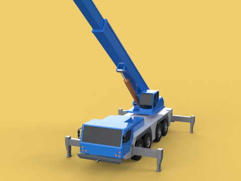EXTENDED TELESCOPIC BOOM LONG REACH MOBILE CRANE CRAWLER TRUCK 3D Model