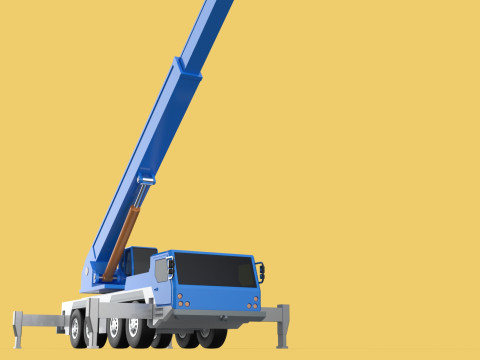EXTENDED TELESCOPIC BOOM LONG REACH MOBILE CRANE CRAWLER TRUCK 3D Model