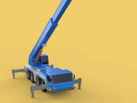 EXTENDED TELESCOPIC BOOM LONG REACH MOBILE CRANE CRAWLER TRUCK 3D Model