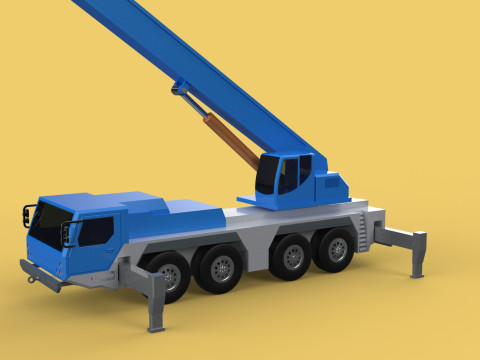 EXTENDED TELESCOPIC BOOM LONG REACH MOBILE CRANE CRAWLER TRUCK 3D Model