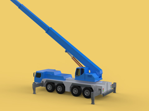 EXTENDED TELESCOPIC BOOM LONG REACH MOBILE CRANE CRAWLER TRUCK 3D Model