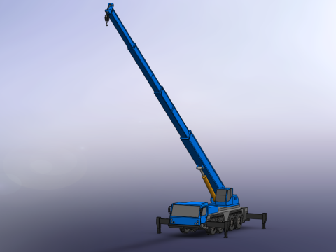 EXTENDED TELESCOPIC BOOM LONG REACH MOBILE CRANE CRAWLER TRUCK 3D Model