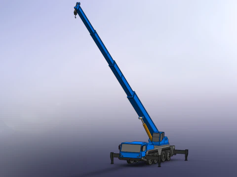EXTENDED TELESCOPIC BOOM LONG REACH MOBILE CRANE CRAWLER TRUCK 3D Model