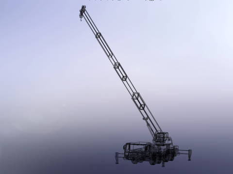 EXTENDED TELESCOPIC BOOM LONG REACH MOBILE CRANE CRAWLER TRUCK 3D Model