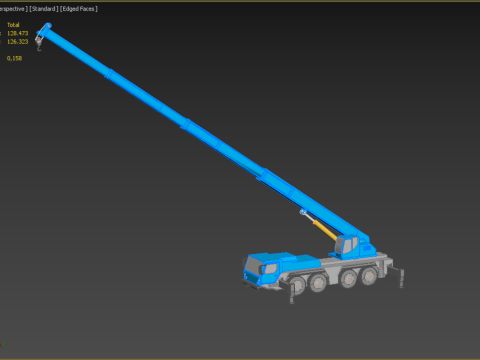 EXTENDED TELESCOPIC BOOM LONG REACH MOBILE CRANE CRAWLER TRUCK 3D Model