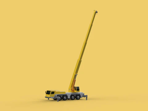 НАВІШЕНА ПОДОВЖЕНА ТЕЛЕСКОПІЧНА СТРІЛА СТРІЛИ МОБІЛЬНОГО КРАНУ З ДАЛИМ РЯДОМ 3D Модель