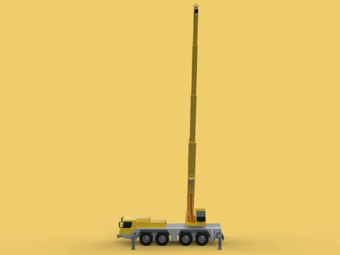 MOUNTED EXTENDED TELESCOPIC BOOM LONG REACH MOBILE CRANE ARM JIB 3D Model