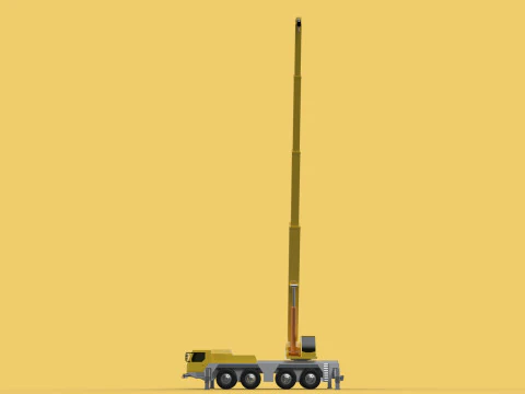 MOUNTED EXTENDED TELESCOPIC BOOM LONG REACH MOBILE CRANE ARM JIB 3D Model