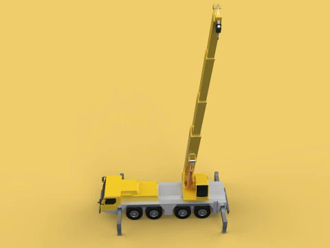 MOUNTED EXTENDED TELESCOPIC BOOM LONG REACH MOBILE CRANE ARM JIB 3D Model